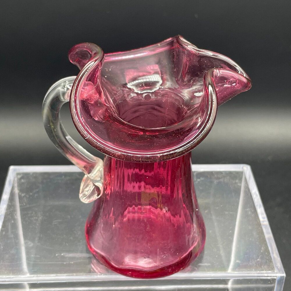 Vintage Purple Cranberry Jack in the Pulpit Art Glass Mini Pitcher